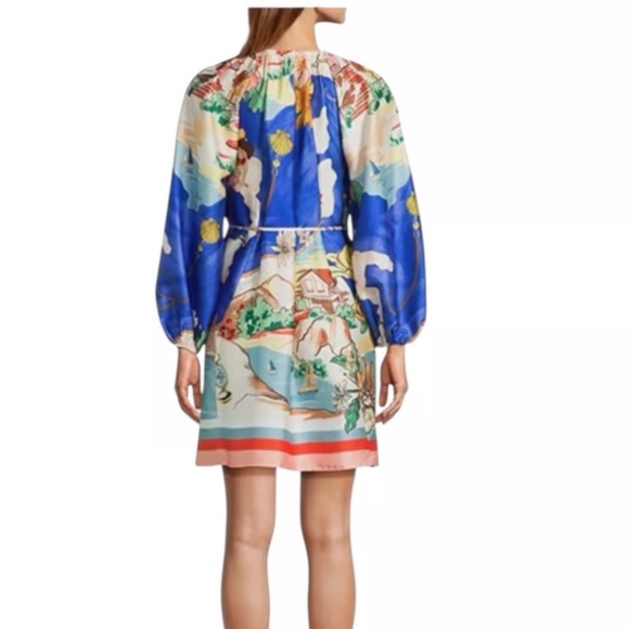 NWT Antonio Melani Raffaella blue ocean print Mini Dress Small S - Picture 3 of 9